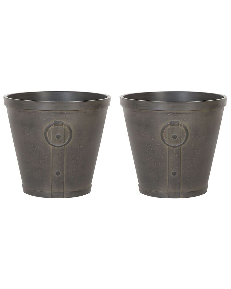 Set of  2 Plant Pots ⌀ 41 cm Brown VARI_844454