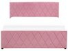 Bett Samtstoff rosa Lattenrost Bettkasten hochklappbar 140 x 200 cm ROCHEFORT_857419