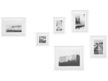 Wall Gallery of Landscapes 6 Frames White ZINARE