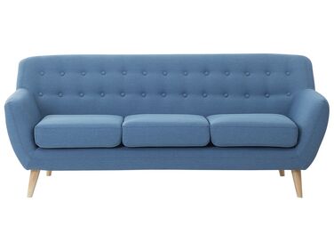 3 Seater Fabric Sofa Blue MOTALA