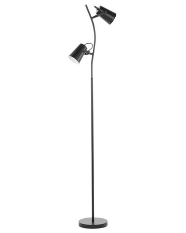 Lampa podłogowa regulowana metalowa czarna FLINT
