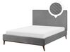 Zamatová posteľ sivá 140 x 200 cm BAYONNE_770896