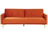Velvet Sofa Bed Orange LUCAN_810396