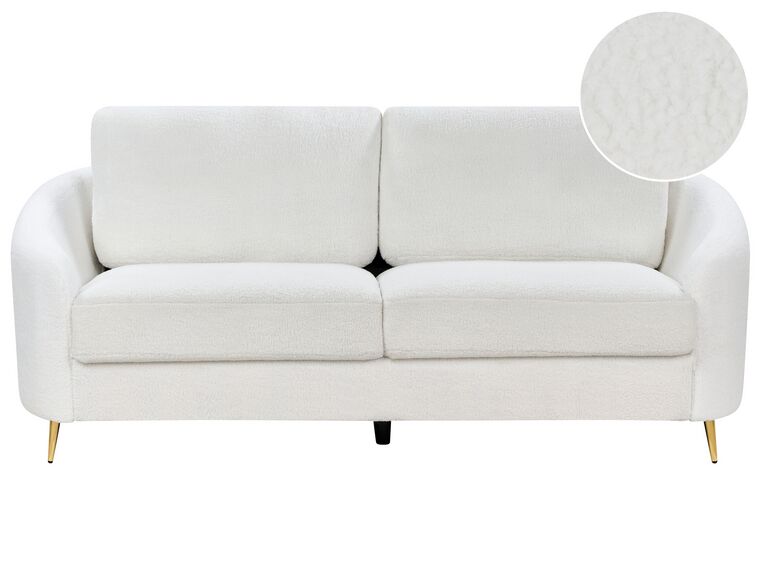 3 Seater Boucle Sofa White TROSA_911058