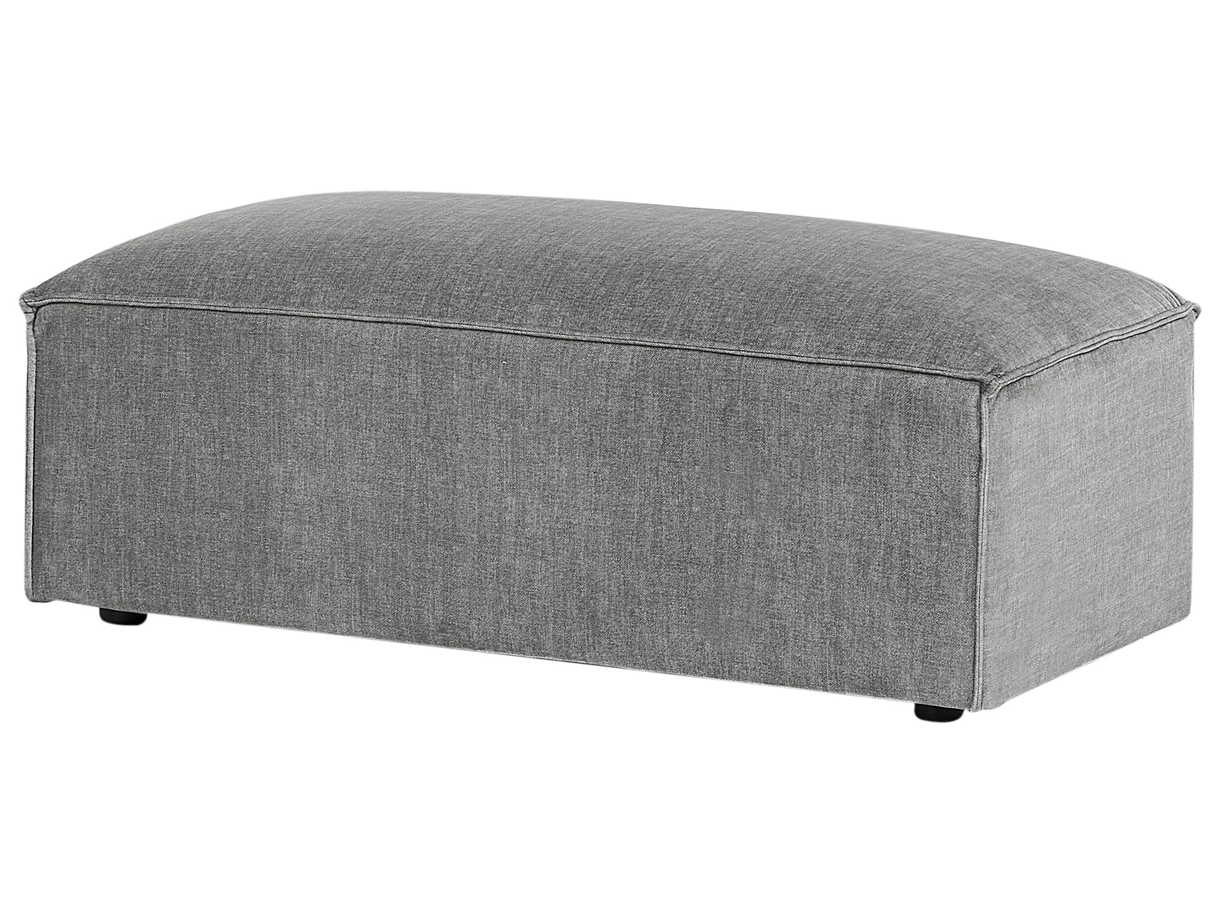 Left Hand 3 Seater Modular Fabric Corner Sofa with Ottoman Grey HELLNAR_912006