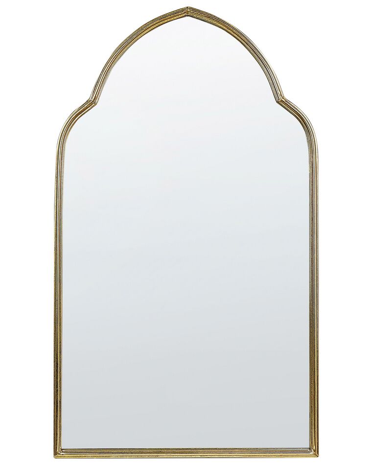 Espelho de parede em metal dourado 54 x 100 cm ACONCHI_848431