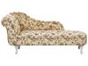Chaise longue Chesterfield en tissu beige à motif floral côté gauche NIMES_768980