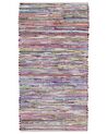 Teppich Baumwolle bunt-weiß 80 x 150 cm abstraktes Muster Kurzflor BARTIN_849398
