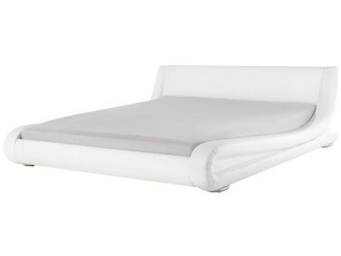 Łóżko skórzane 180 x 200 cm białe AVIGNON
