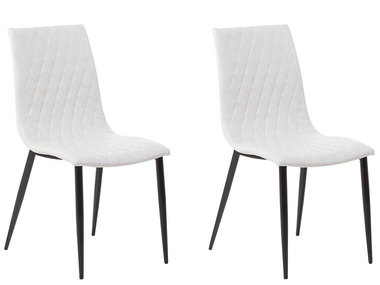 Set of 2 Dining Chairs Faux Leather Cream MONTANA_692848