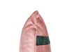 Conjunto 2 almofadas decorativas padrão riscas em veludo rosa 35 x 60 cm CRODYLINE_914045