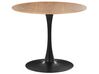 Table à manger ronde ⌀ 90 cm bois clair / support noir BOCA_821583