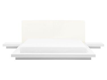 EU King Size Waterbed with Bedside Tables White ZEN
