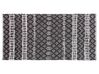 Kožený koberec 80 x 150 cm černý s béžovým FEHIMLI_757891