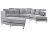 7 Seater Curved Modular Velvet Sofa Light Grey ROTUNDE_793611