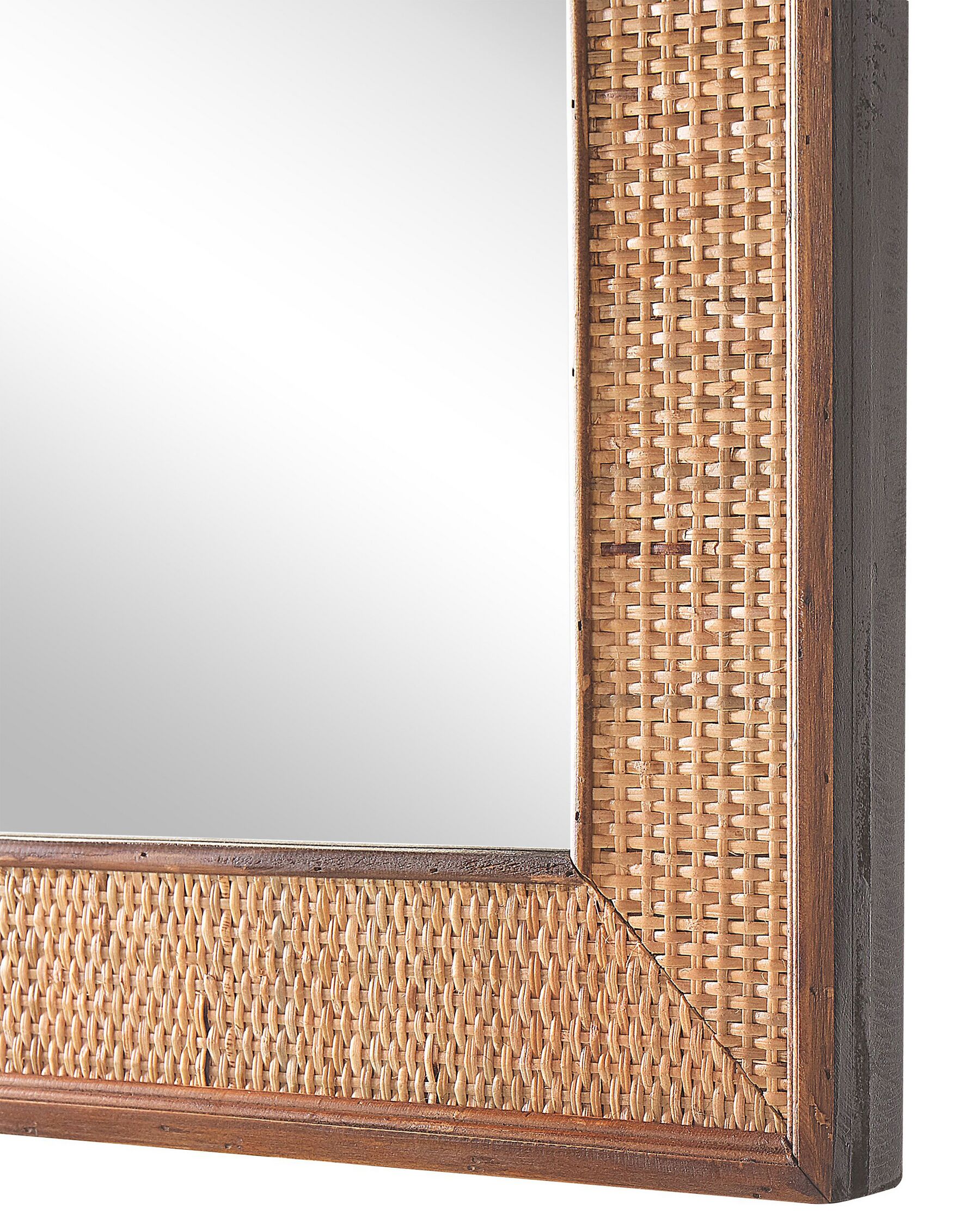 Bamboo Wall Mirror 54 x 74 cm Light Wood IGUALA Beliani.co.uk
