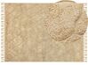 Teppich Baumwolle sandbeige 160 x 230 cm geometrisches Muster Kurzflor SANLIURFA_840542