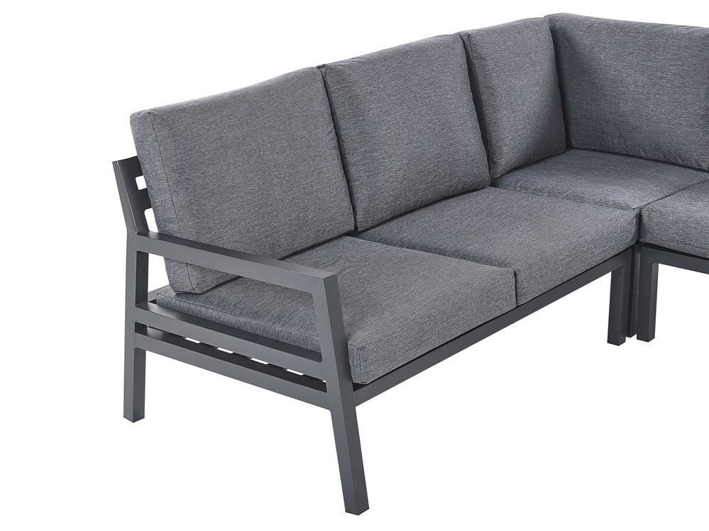 5 Seater Garden Corner Sofa Set Dark Grey VIZZINI Beliani.co.uk