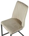 Conjunto de 2 sillas de comedor de terciopelo gris pardo/negro LAVONIA_789996