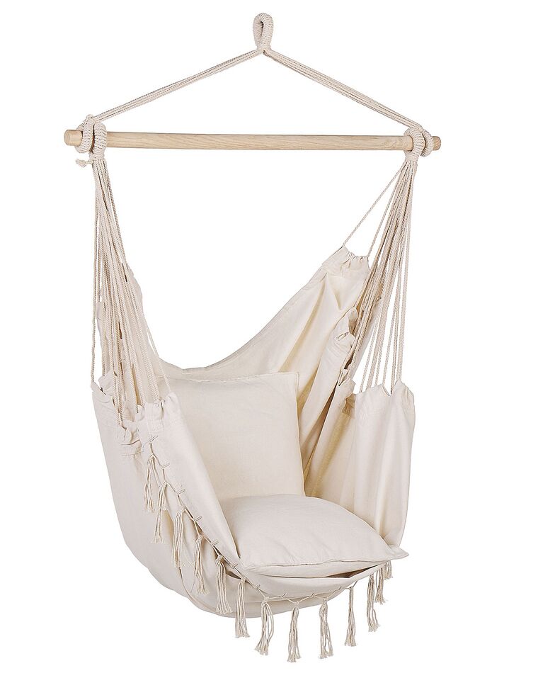 Cotton Hanging Hammock Chair Beige BONEA_821516