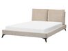 Corduroy EU King Size Bed Taupe MELLE_882910