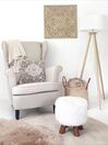 Fabric Wingback Chair Light Beige ABSON_828337