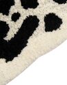 Vlnený detský koberec v tvare snežného leoparda 100 x 160 cm béžová a biela MIBU_873916