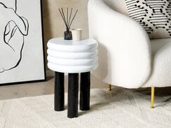 Sivupöytä alumiini valkoinen/musta KIKIWA