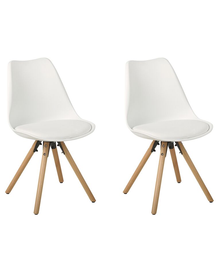 Conjunto de 2 sillas de comedor blanco/madera clara DAKOTA_712697