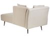 Left Hand Fabric Chaise Lounge Beige RIOM_877329