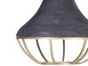 Závesná lampa s 2 tienidlami z mangového dreva čierna/mosadzná BAGMATI_867781