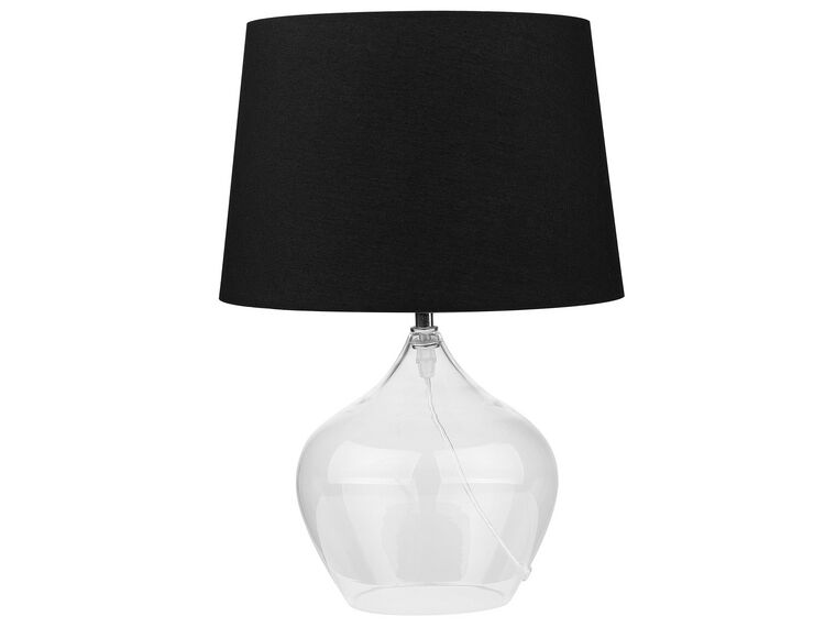 Lampa stołowa szklana czarna OSUM_726604