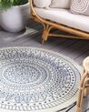 Okrúhly obojstranný vonkajší koberec ⌀ 140 cm modrá/biela YALAK_738143