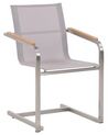 Conjunto de 4 sillas de jardín de poliéster/acero inoxidable beige/plateado COSOLETO_818432
