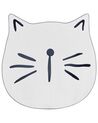 Tapis enfant avec imprimé chat ⌀ 100 cm blanc KITTY_831075