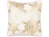 Conjunto 2 almofadas com padrão natalício em algodão branco e dourado 45 x 45 cm STAPELIA_887962