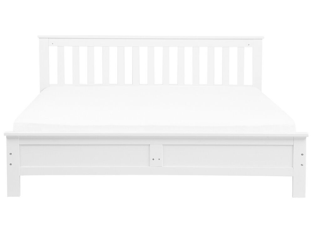 Wooden EU Super King Size Bed White MAYENNE Beliani.co.uk