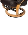 Recliner Chair with Footstool Faux Leather Brown FORCE_697928