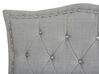Cama de casal em tecido cinzento claro 160 x 200 cm METZ_239688