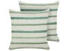 Set of 2 Cushions Striped Pattern 45 x 45 cm Green KAFRA_902151