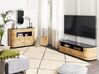 Mueble TV madera clara/negro 160 x 40 cm JEROME_843867