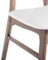 Spisebordsstol mørkt træ/hvidt læder sæt af 2 LYNN_703403