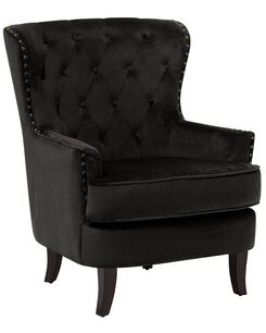 Nojatuoli samettinen musta VIBORG II Nojatuoli samettinen musta VIBORG II