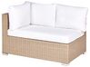Lounge Set Rattan sandbeige 8-Sitzer modular Auflagen cremeweiss XXL_905103
