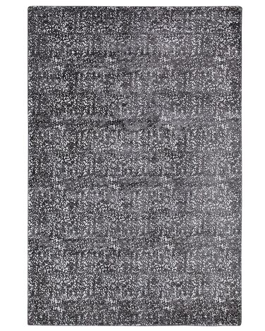 Tapis en viscose gris foncé et argentée au motif taches 140 x 200 cm ESEL