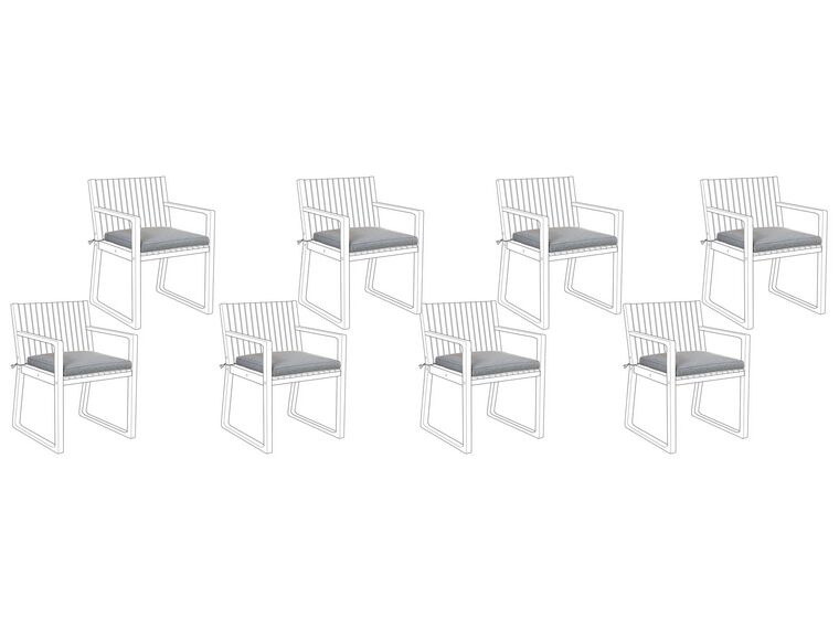 Conjunto de 8 almofadas para cadeira de jardim cinzentas SASSARI_745844