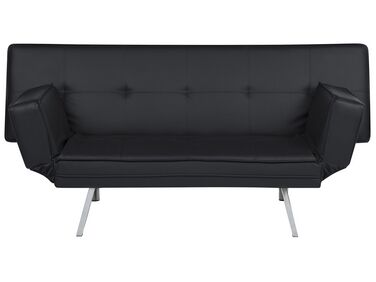 Faux Leather Sofa Bed Black BRISTOL