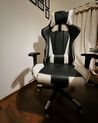 Faux Leather Reclining Office Chair Black with White GAMER_918350