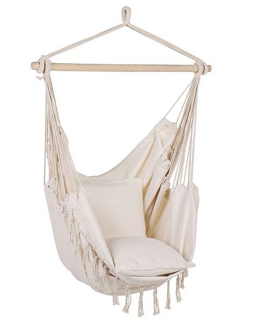 Cotton Hanging Hammock Chair Beige BONEA