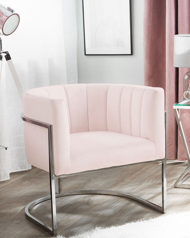 Sillón de terciopelo rosa LARVIK | Beliani.es